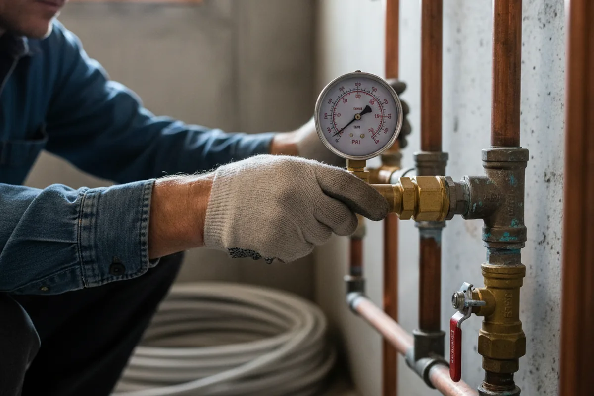 Pressure testing a repaired line during Water Line Repair in White Castle