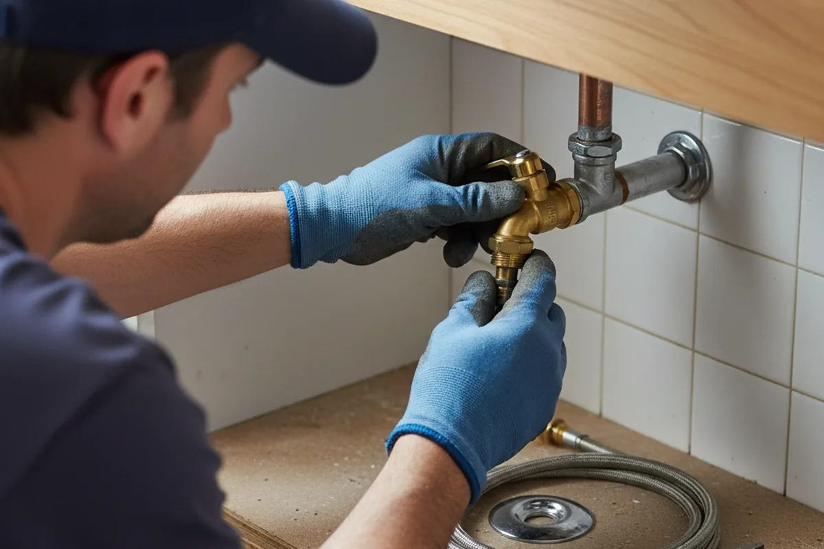 Shutoff valve and fitting work during Faucet and Fixture Repair in White Castle